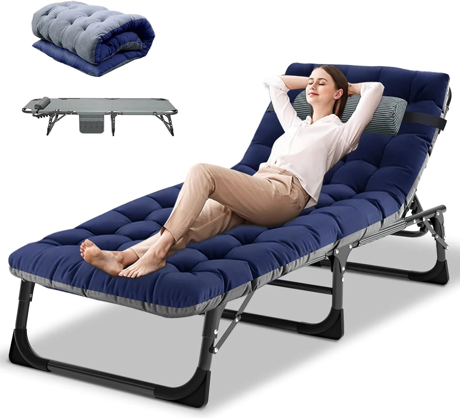 DoCred Heavy Duty Chaise Lounge Chair, Adjustable 5-Position Folding Chaise Lounge Chairs for Outside bifanuoyard - Image 14