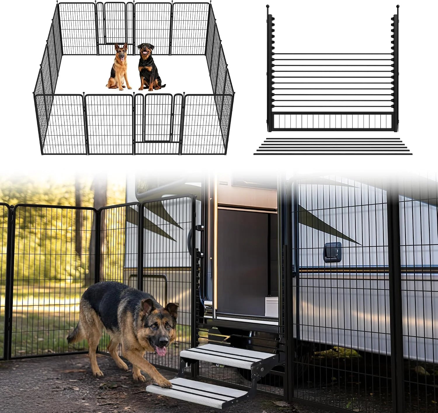 New Arrivals Rollick Dog Playpen, Indoor, 24 H, 8 Panels - Image 11
