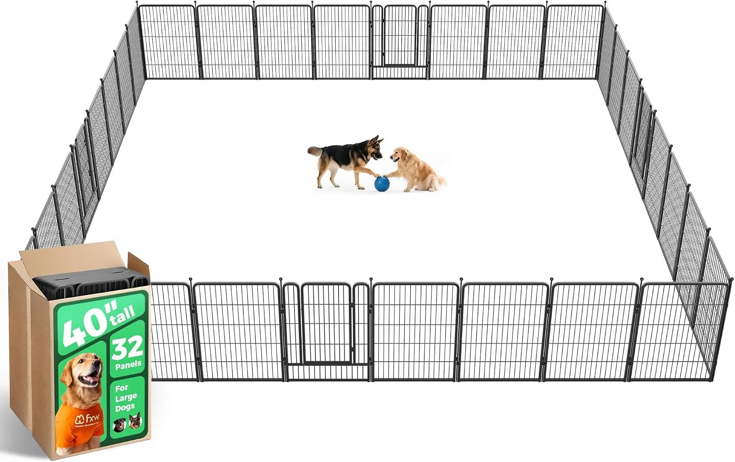 New Arrivals Rollick Dog Playpen, Indoor, 24 H, 8 Panels - Image 90