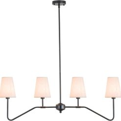 Alternative view of New Arrivals 5-Light Modern Chandeliers, 30 Black Farmhouse Light Fixture