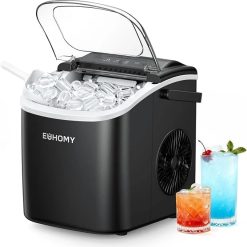 Alternative view of Countertop Ice Maker Machine with Handle, 26lbs in 24Hrs, 9 Ice Cubes Ready in 6 Mins, Auto-Cleaning Portable Ice