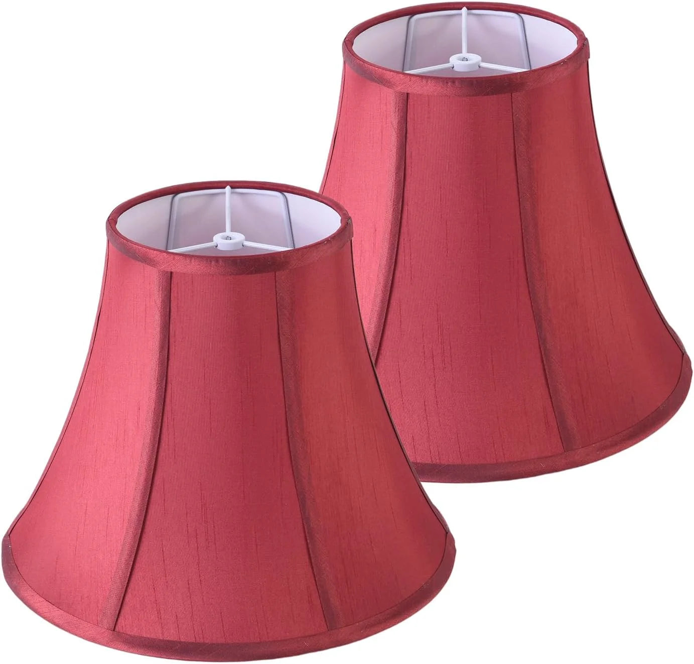 New Arrivals White Bell Lamp Shades Set of 2 Medium Shade 6.7“Top x 13“Bottom x 10“High(Spider) Traditional Lampshade