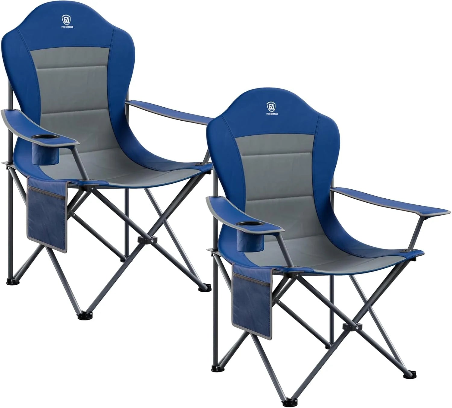 EVER ADVANCED Folding Camping Chair with High Back Padded 2 Pack Oversized Portable Lawn Chairs Lightweight Sturdy Steel bifanuoyard - Image 3