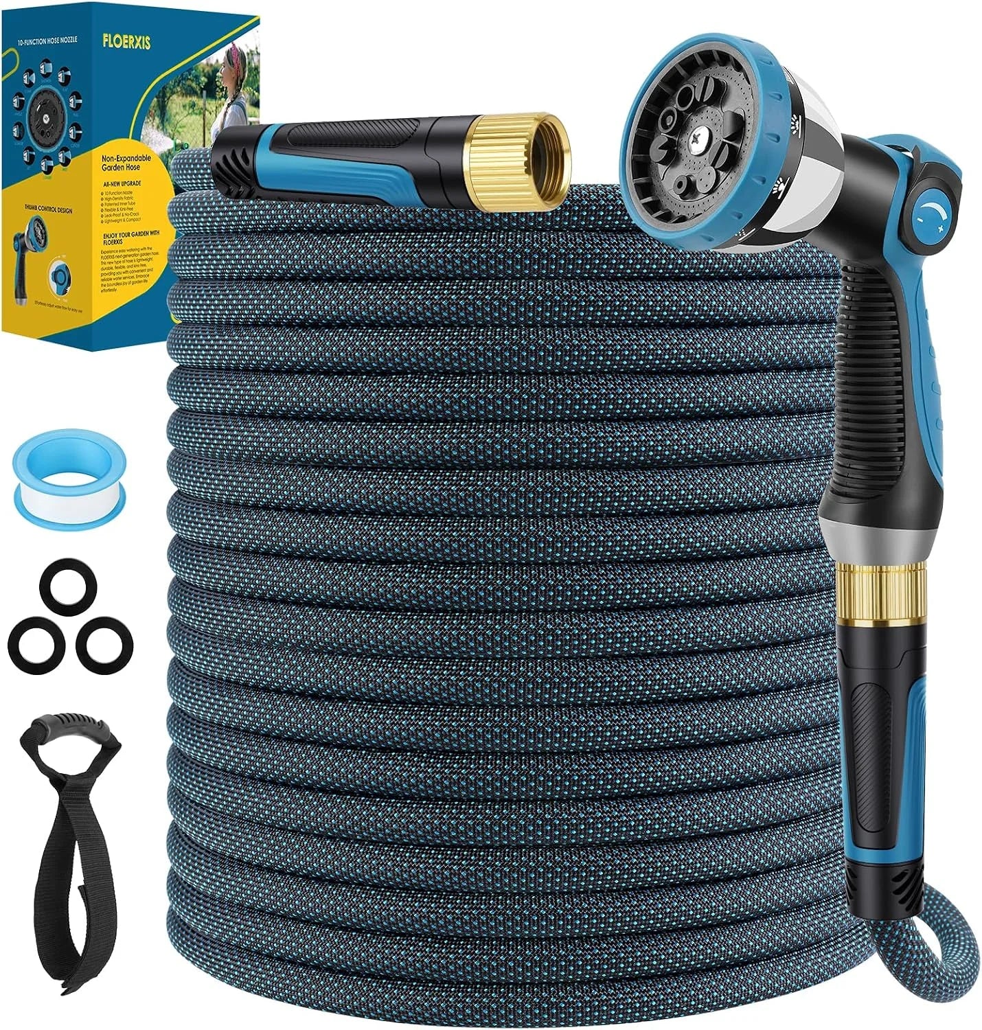 New Arrivals Non-Expandable Garden Hose 100 FT, Lightweight Hose with 10 Function Spray Nozzle, 360° Swivel Connectors - Image 10