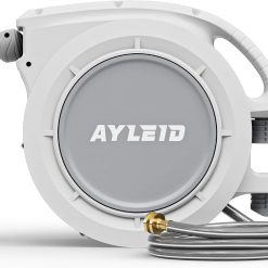 Alternative view of New Arrivals Retractable Rubber Hybrid Garden Hose Reel, 5/8x100ft Wall Mount, 24-month warranty, 9-pattern sprayer