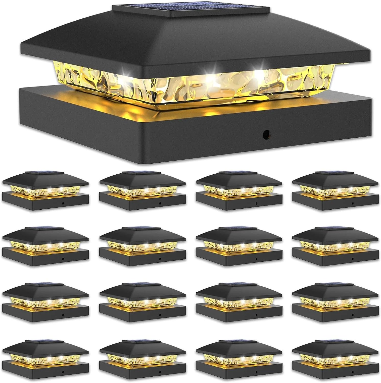 New Arrivals 4×4 Solar Post Cap Lights, 12 Pack Black Waterproof Fence Lights – For Home Projects - Image 18