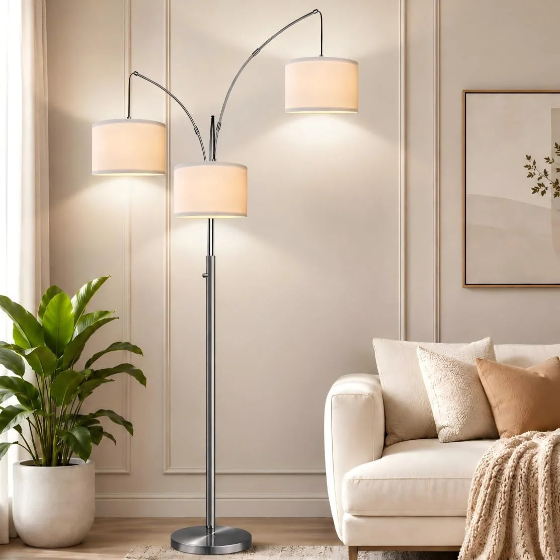 Nintiue 80-in 3-Light Dimmable Arc Floor Lamp, 3000LM bifanuoyard - Image 9