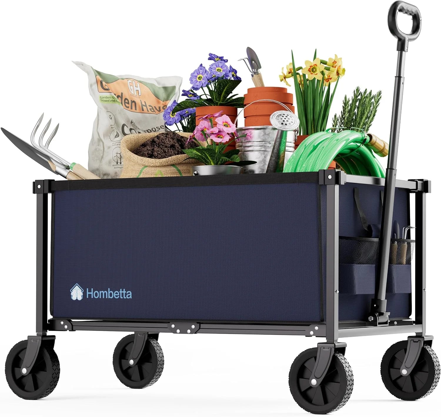 New Arrivals HOMBETTA 29.3 Collapsible Wagon Cart, 150L Heavy Duty Folding Utility Wagon with Wheels, 260 lbs Load - Image 6
