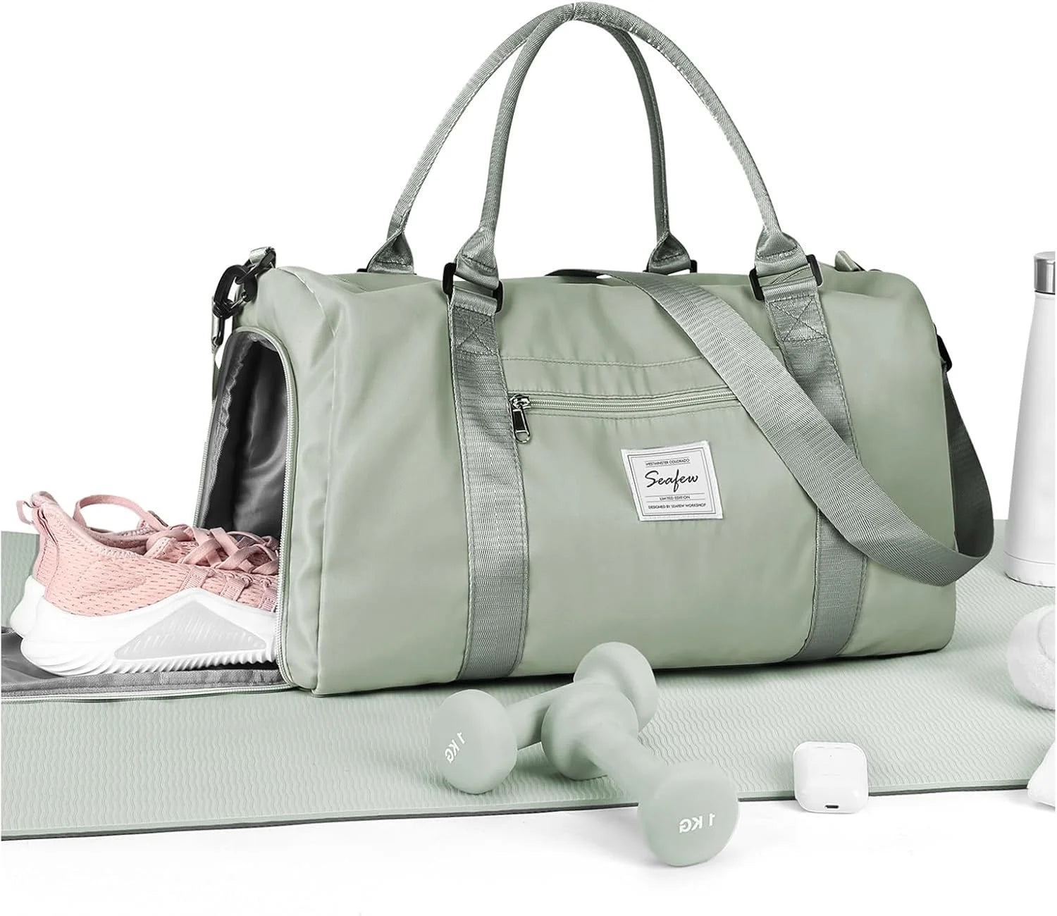 Bag Womens Mens with Shoes Compartment and Wet Pocket Travel Duffel Bag for Women for Plane Sport Gym Tote Bags Swimming Yoga - Image 10