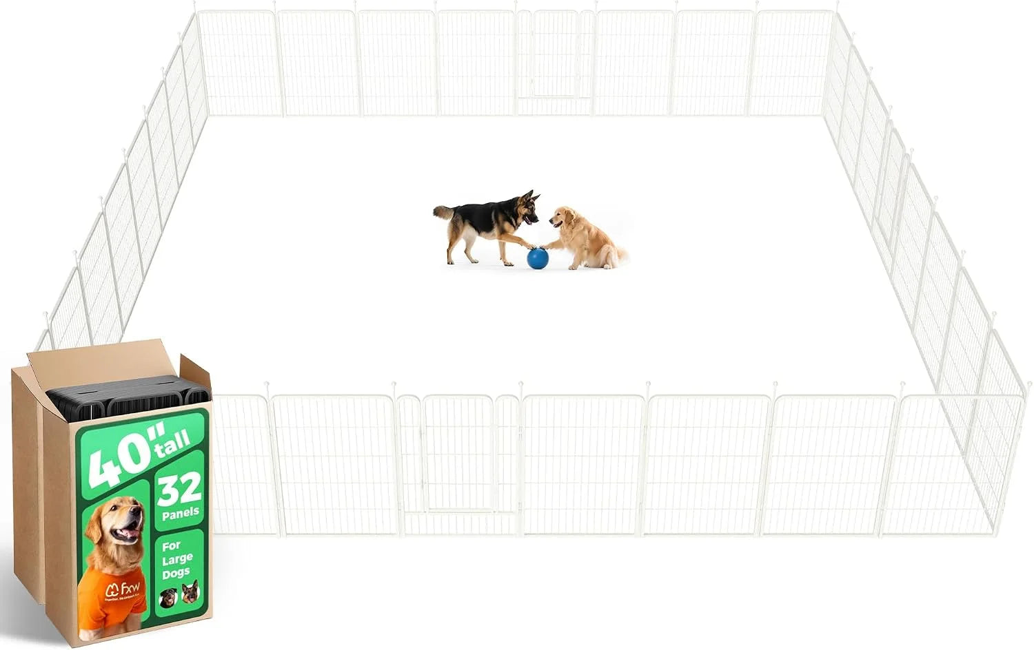 New Arrivals Rollick Dog Playpen, Indoor, 24 H, 8 Panels - Image 42