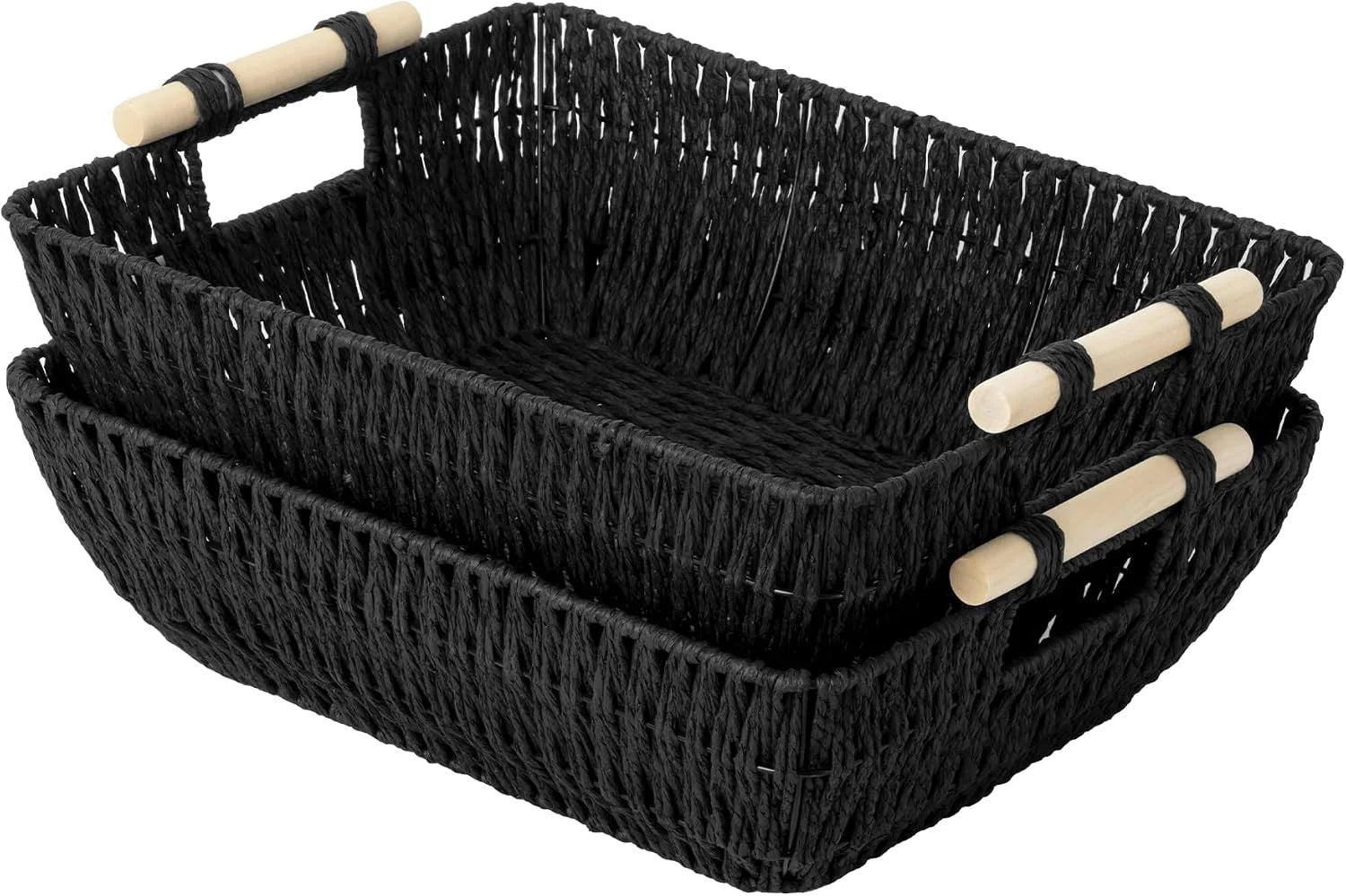 StorageWorks Wicker Baskets for Organizing, Water Hyacinth Storage Baskets, Wicker Storage Baskets for Shelves bifanuoyard - Image 9
