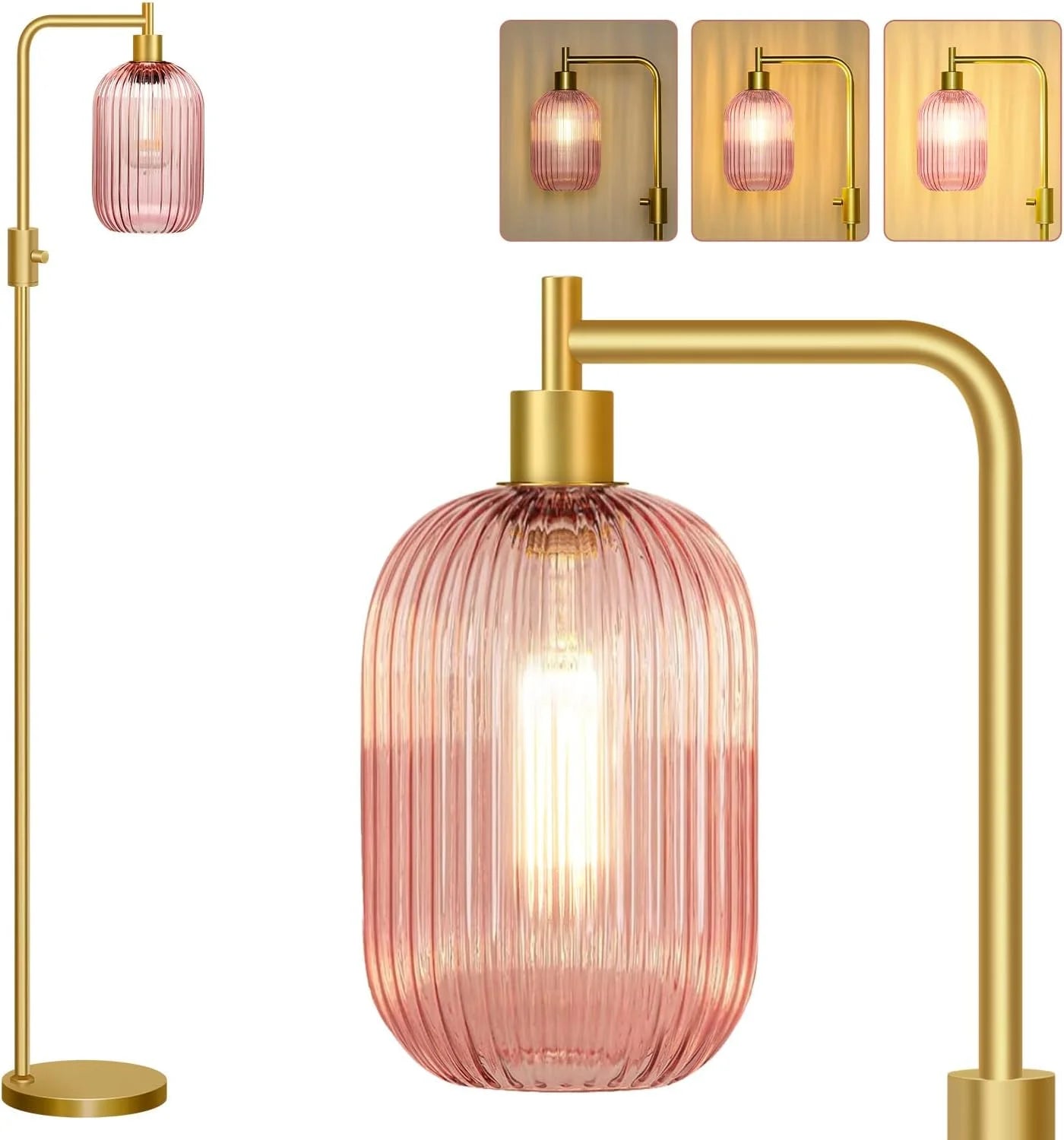 Dimmable Floor Lamp for Living Room with Clear Glass Lampshade, Bulb Included, 900LM, Arc Standing Tall Lamp for Bedroom bifanuoyard - Image 19
