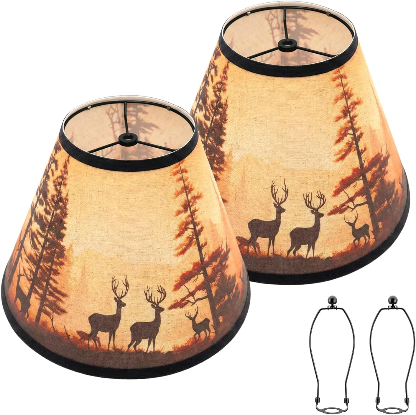 Rustic Deer Printed Empire Lamp Shades Set of 2 bifanuoyard - Image 4