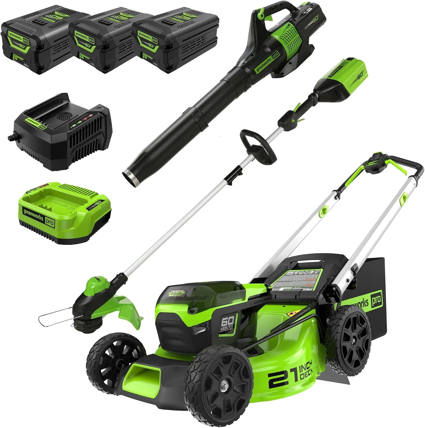 60V 21in Brushless Self-Propelled Cordless Lawn Mower, 2 x 4.0Ah Batteries (3/4 Acre, Rapid Charger, 4-in-1 – For Lawn Care - Image 3