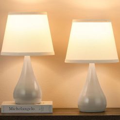 18.1” Small Modern Touch Lamps for Nightstand Set of 2 with 3 Way Dimmable, Bulb Included