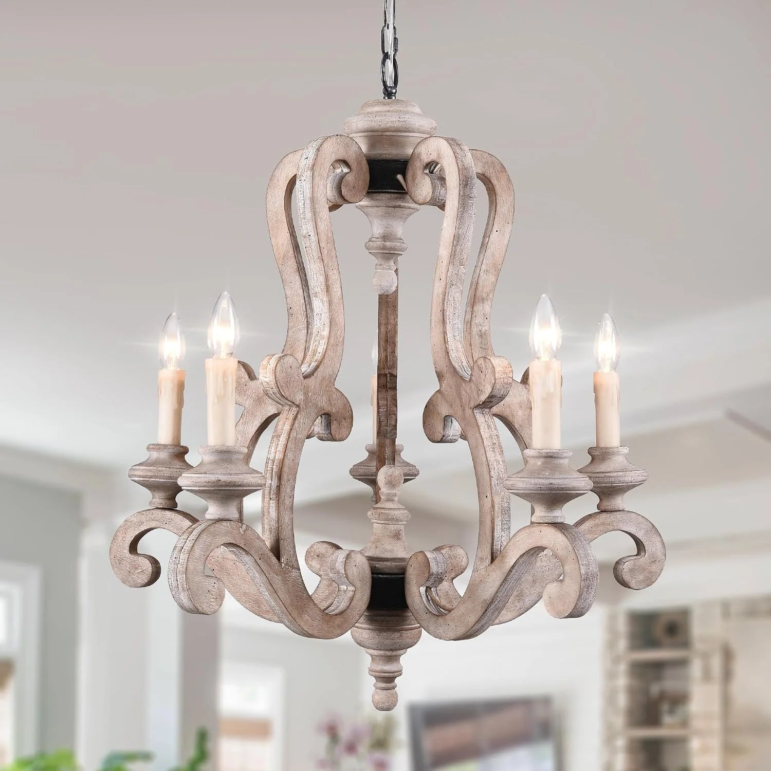 New Arrivals Wood Chandelier Light Fixture - Image 6
