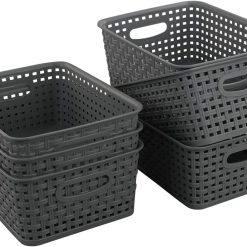 New Arrivals Storage Basket, 10.03 x 7.59 x 4.09, Pack of 6, Gray