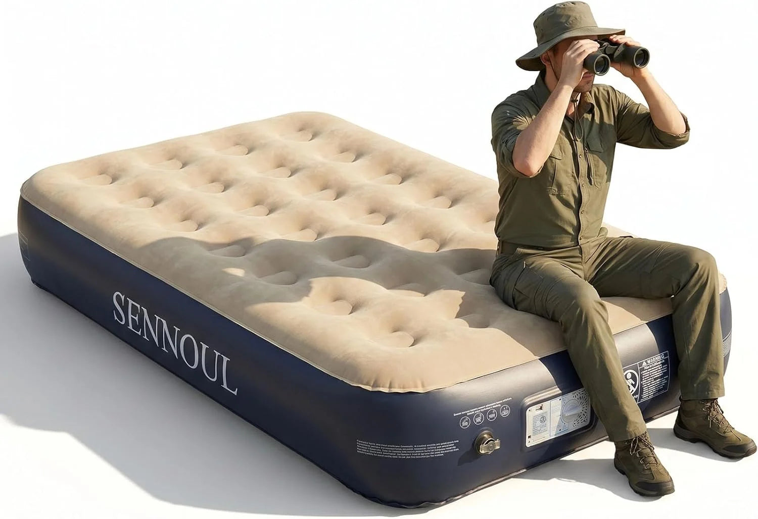 SENNOUL Air Mattress Queen with Built in Pump, Inflatable Mattress Blow Up Mattress 18 Raised Comfort bifanuoyard - Image 2