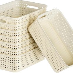 Alternative view of New Arrivals Plastic Storage Baskets, Small Organizing Baskets, Plastic Storage Bins Wicker Pantry Organizer Bins