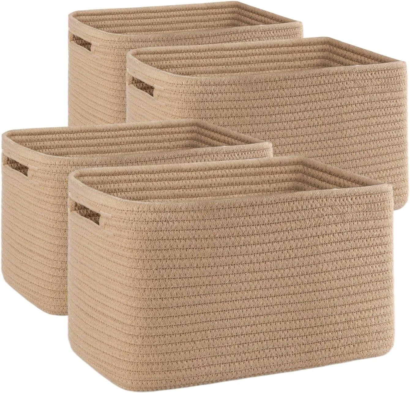4 Pack Storage Baskets for Organizing, Woven Baskets for Shelves, Perfect for Toys, Books, Towels, and Clothes bifanuoyard - Image 3