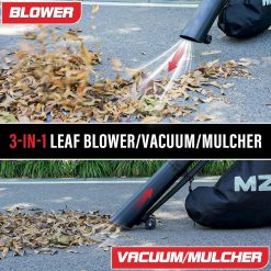 3-in-1 Electric Leaf Blower Vacuum Mulcher, Corded