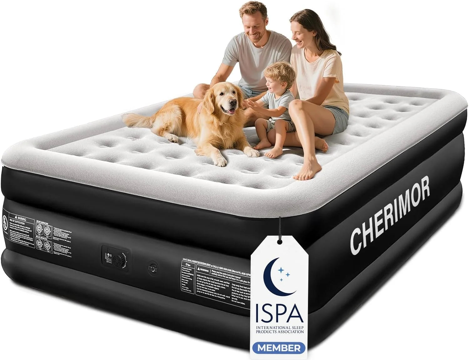 CHERIMOR Queen Air Mattress with Built-in Pump, 18 Raised Comfort, 48Hr Leak-Proof Test, Supports 800 lbs bifanuoyard - Image 4