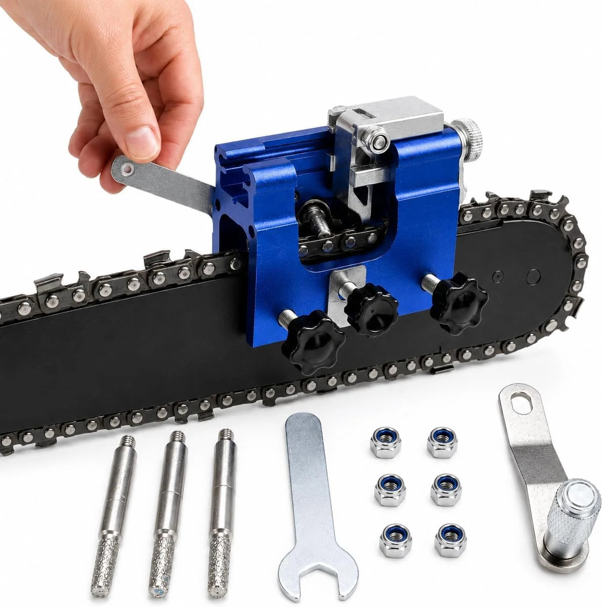 New Arrivals Chainsaw Sharpener, Manual Portable Chainsaw Chain Sharpener Tool for Fast Guided Sharpening