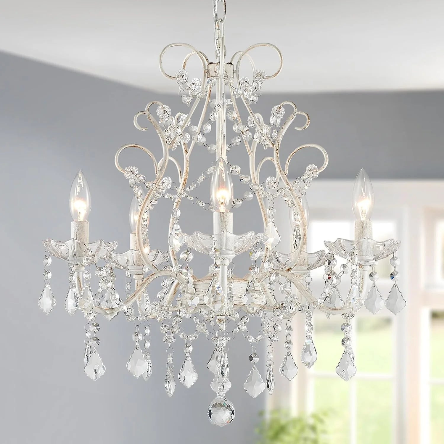 New Arrivals 5-Light Crystal Candle Chandelier Pendant Ceiling Light Modern Lighting Fixture for Bedroom Hallway Bar Kitchen - Image 10