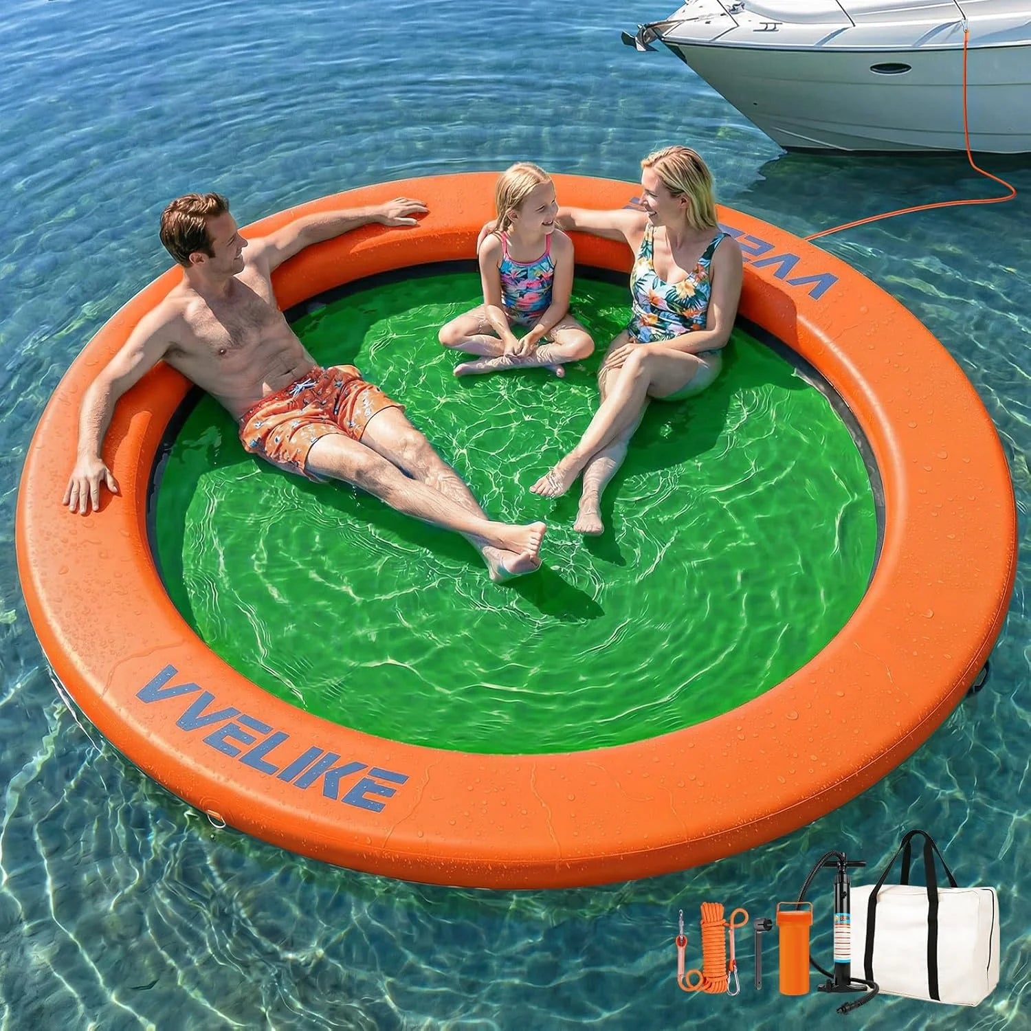 New Arrivals Water Hammock Lake Floats for Adults, Large Circle Pool Hammock Pool Lounger Water Float for Lake River Ocean - Image 7