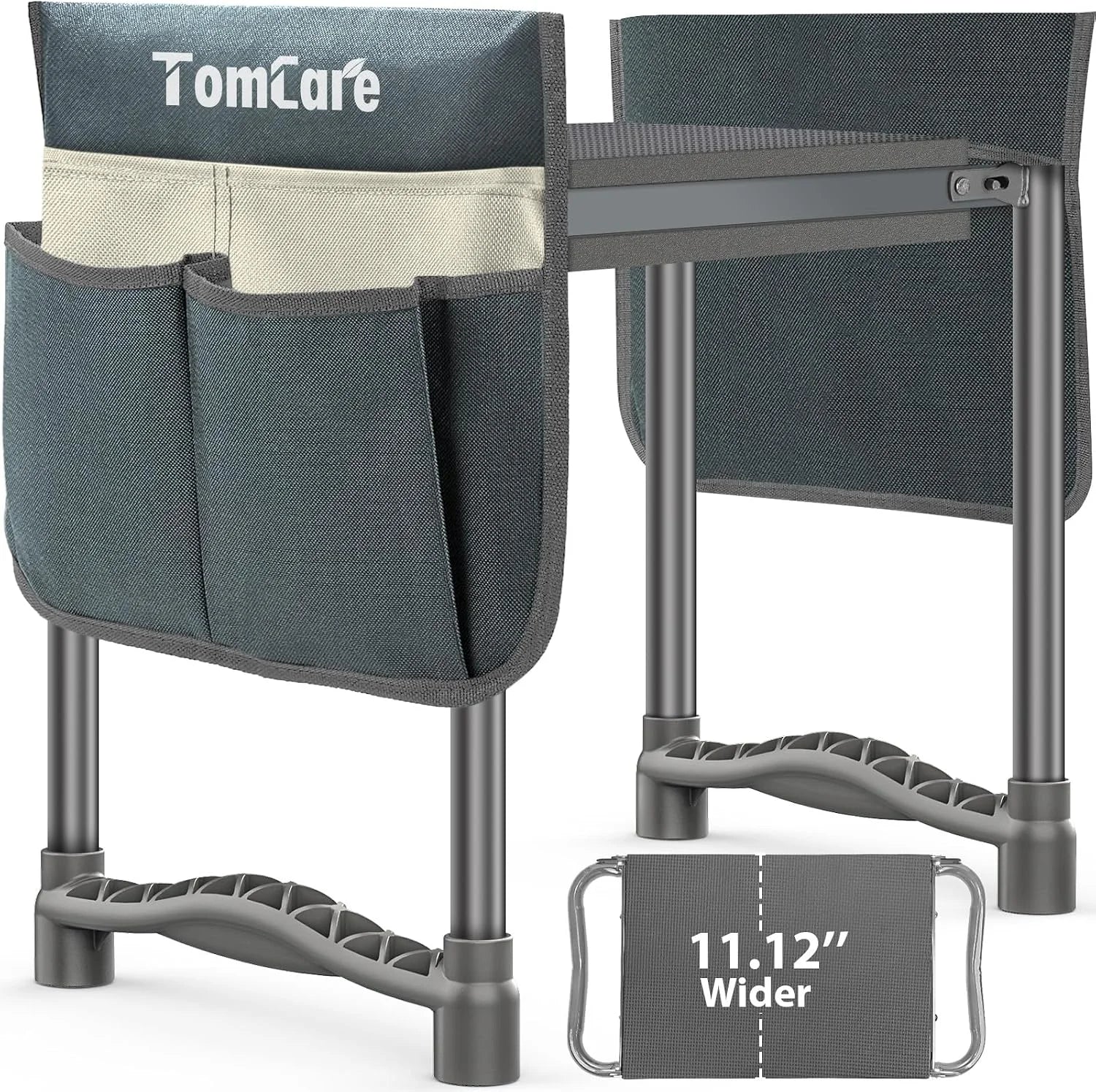 TomCare Garden Kneeler and Seat 11.12" Wider Larger Soft Kneeling Pad Garden Bench with 2 Large Tool Pouches Heavy Duty bifanuoyard - Image 8