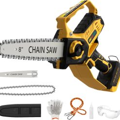 Chainsaw for Milwaukee Battery, 8-Inch and 6-Inch 2-in-1 Cordless Electric Chainsaw with Brushless Motor and Auto-Oiler