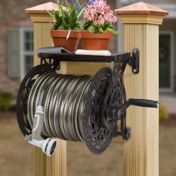 Alternative view of New Arrivals Wall Mount Garden Hose Reel for Outside, Holds 125 ft x 5/8" Hose Storage, Decorative Heavy Duty Water Hose