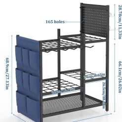 Alternative view of New Arrivals Garden Tool Organizer with Pegboard, Yard Tool Holder Standing for Garage Organization, Up to 30 " For Garage Organization