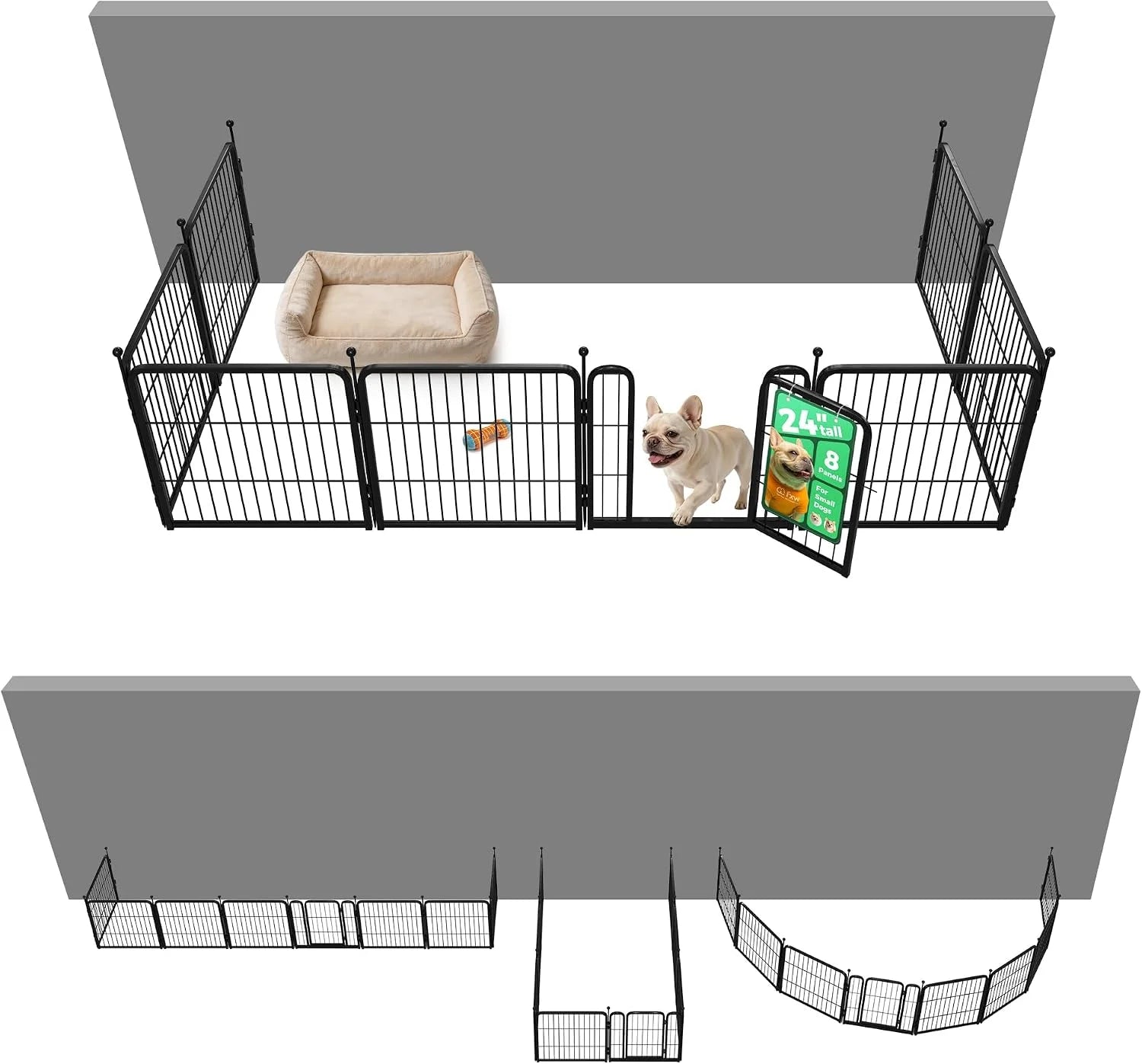 New Arrivals Rollick Dog Playpen, Indoor, 24 H, 8 Panels - Image 84