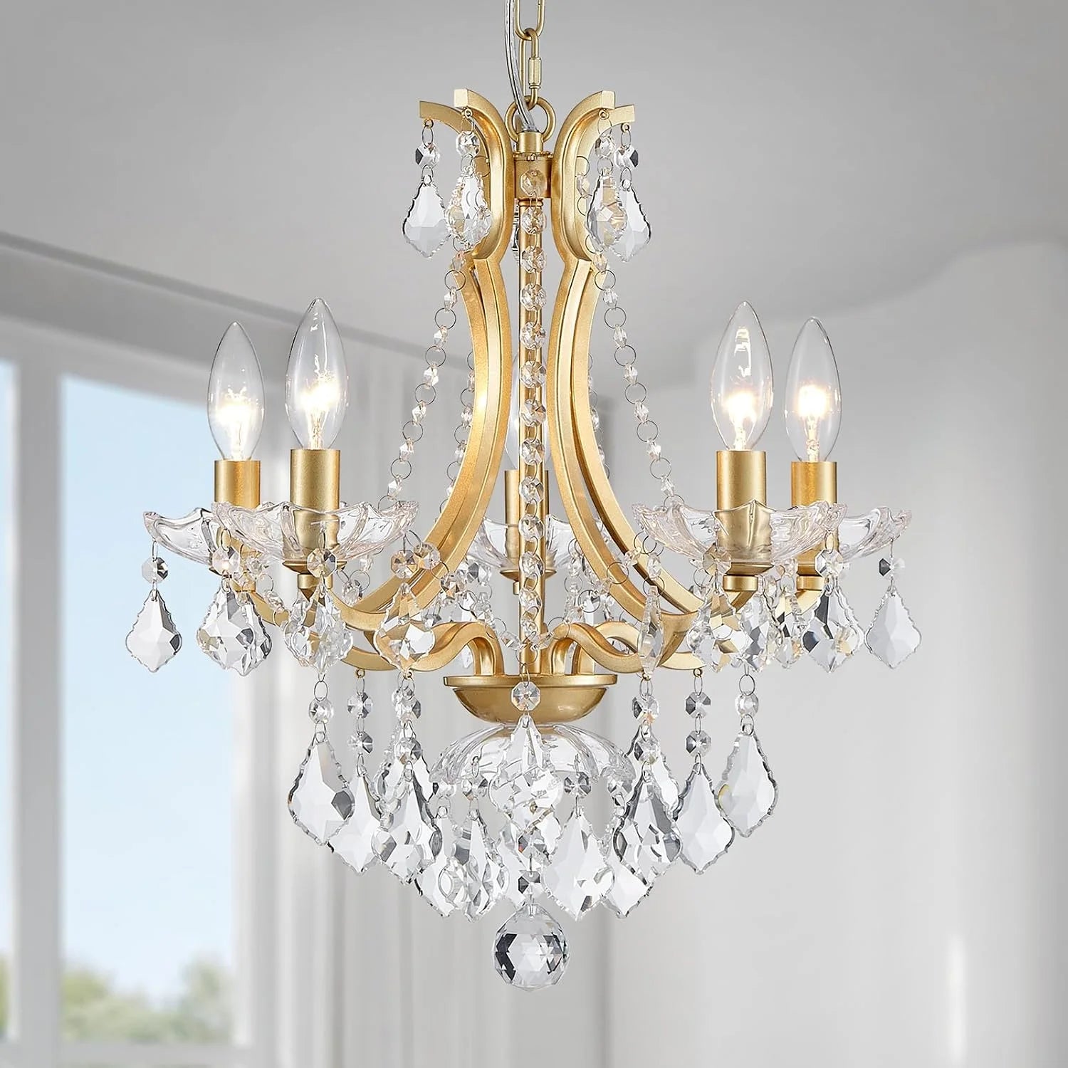 New Arrivals 5-Light Crystal Candle Chandelier Pendant Ceiling Light Modern Lighting Fixture for Bedroom Hallway Bar Kitchen - Image 19
