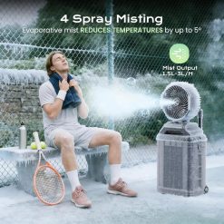 Alternative view of New Arrivals 4 Gal Large Misting Bucket Fan Portable, 40000mAh Rechargeable Mister Fan with Retractable Handle