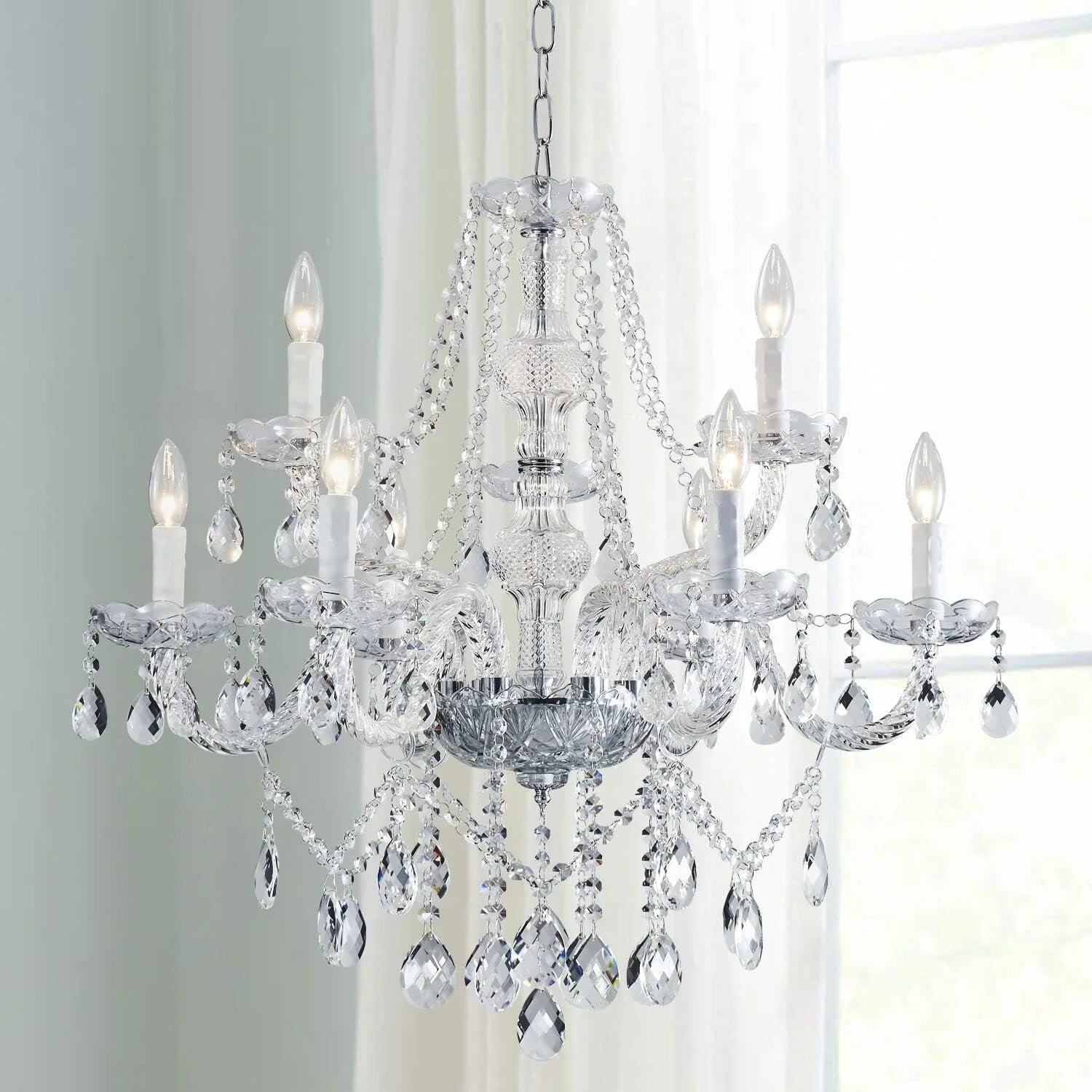 Mossi 5 Light Modern Contemporary Elegant K9 Crystal Glass Chandelier Pendant Ceiling Lighting Fixture - Image 5