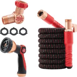 Pocket Hose Ballistic 100 FT Expandable Garden Hose, No-Kink, 360° swiveling pocket pivot connector bifanuoyard