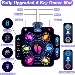 Alternative view of Dance Mat for Kids, Electronic Light-up Dance Pad with Bluetooth – For Home Projects