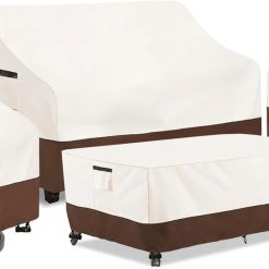 New Arrivals Outdoor Patio Furniture Covers 4 Piece Set, XXL-Large, Beige