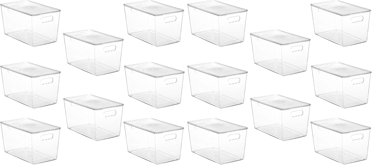 Clear Stackable Storage Bins with Lids and Handles, Large, BPA-free Plastic, Organize Vertically - Image 2