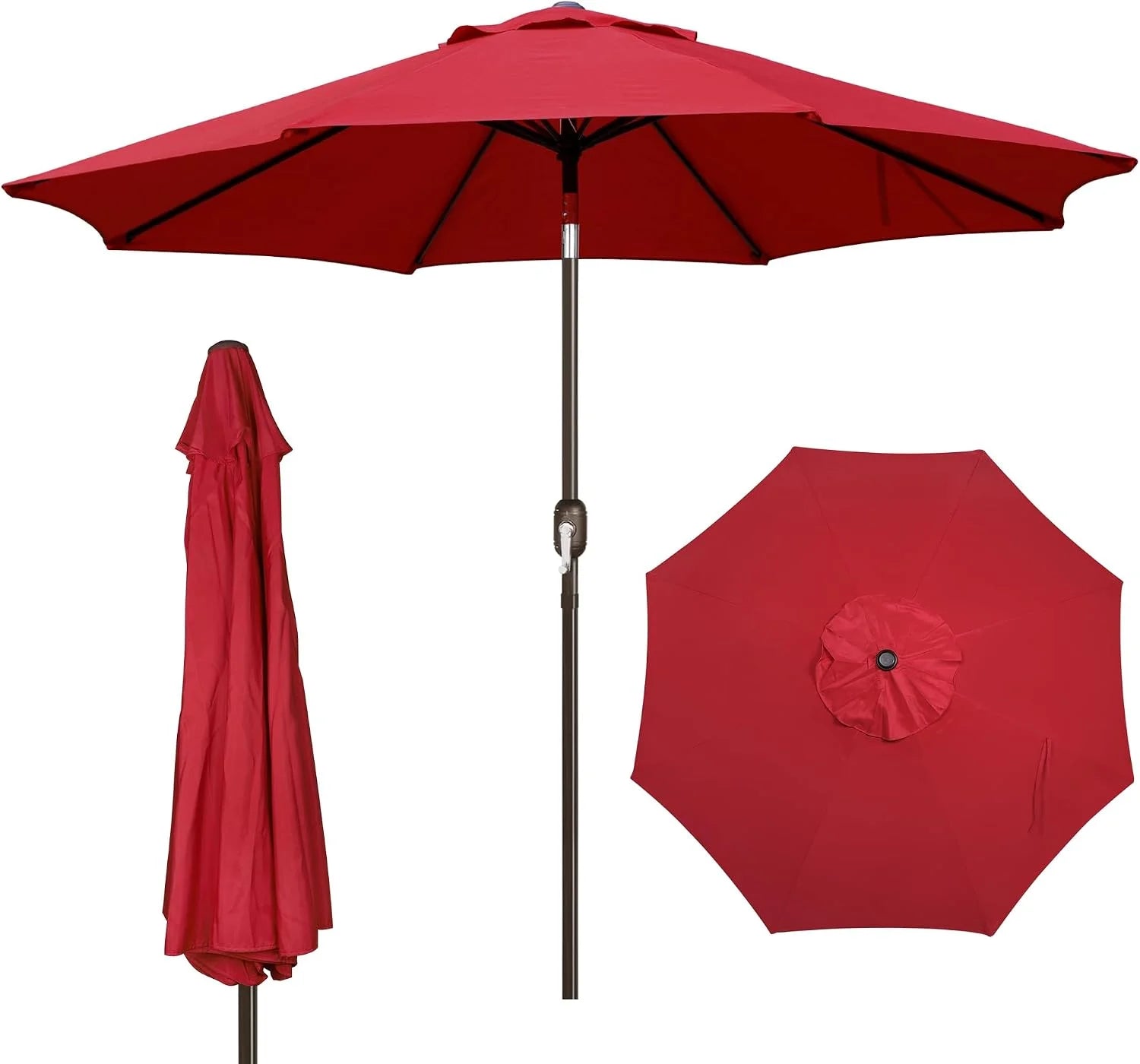 Blissun 9′ Outdoor Patio Umbrella, Outdoor Table Umbrella, Yard Umbrella, Market Umbrella with 8 Sturdy Ribs - Image 12