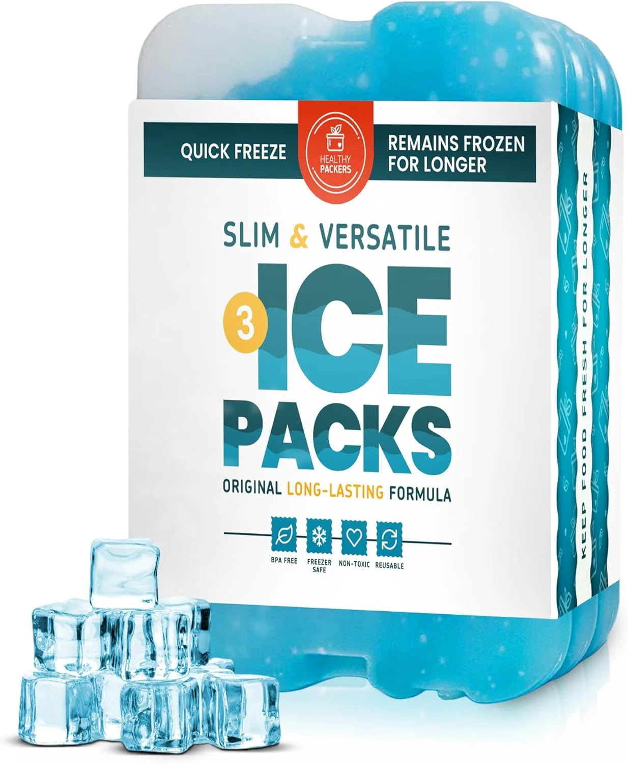 New Arrivals Packers Ice Packs for Lunch Boxes & Coolers " Freezer Packs " Original Cool Pack