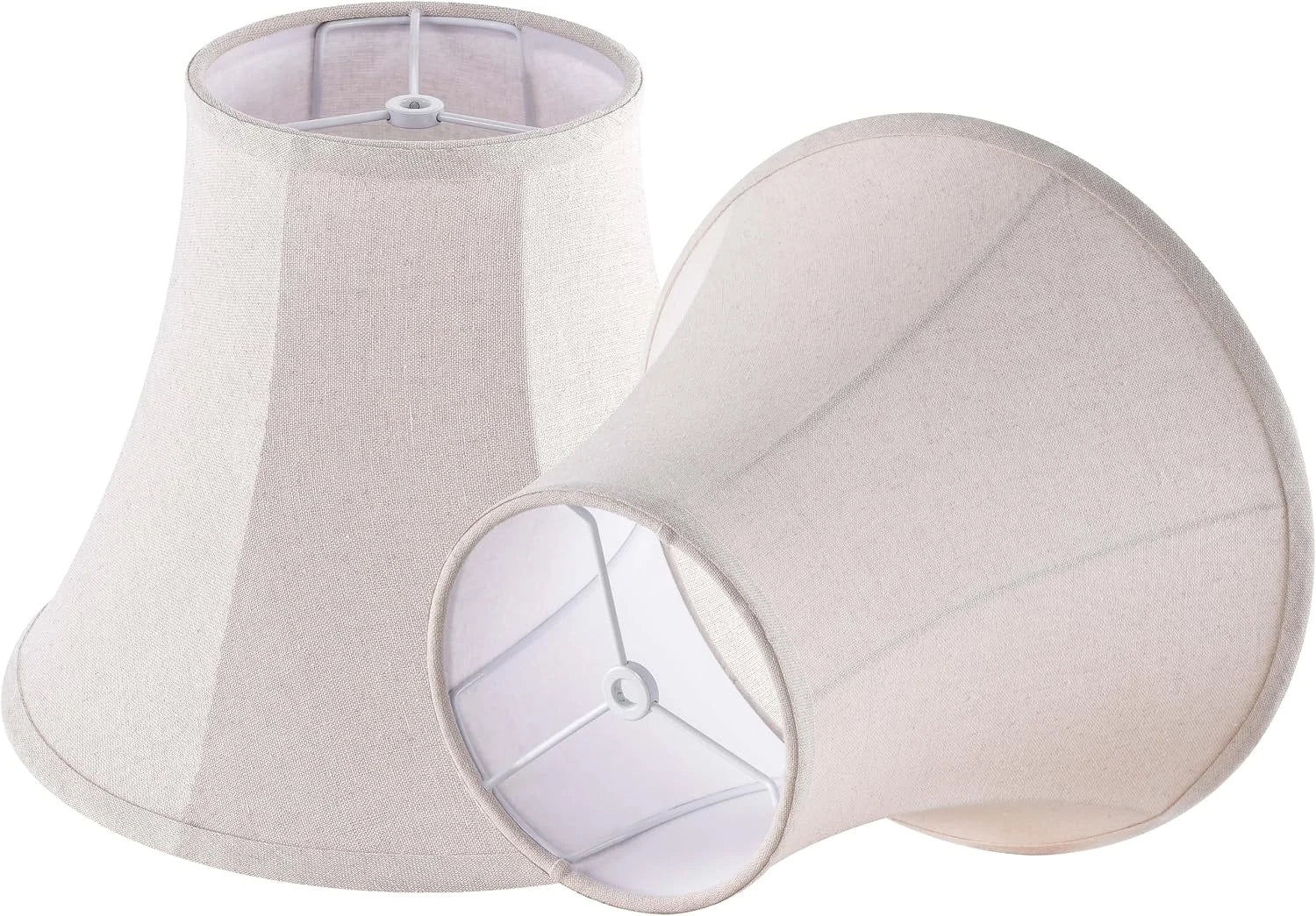 New Arrivals White Bell Lamp Shades Set of 2 Medium Shade 6.7“Top x 13“Bottom x 10“High(Spider) Traditional Lampshade - Image 8