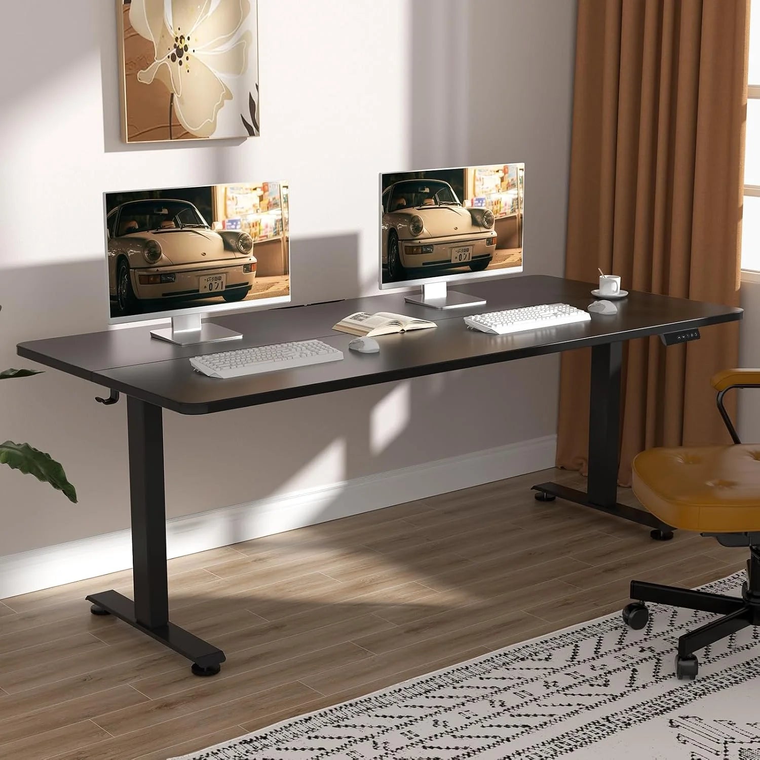 Veken 55 Inch Large Electric Standing Desk, Gaming Table, Height Adjustable Sit Stand Up Computer Tables for Home Office bifanuoyard - Image 11