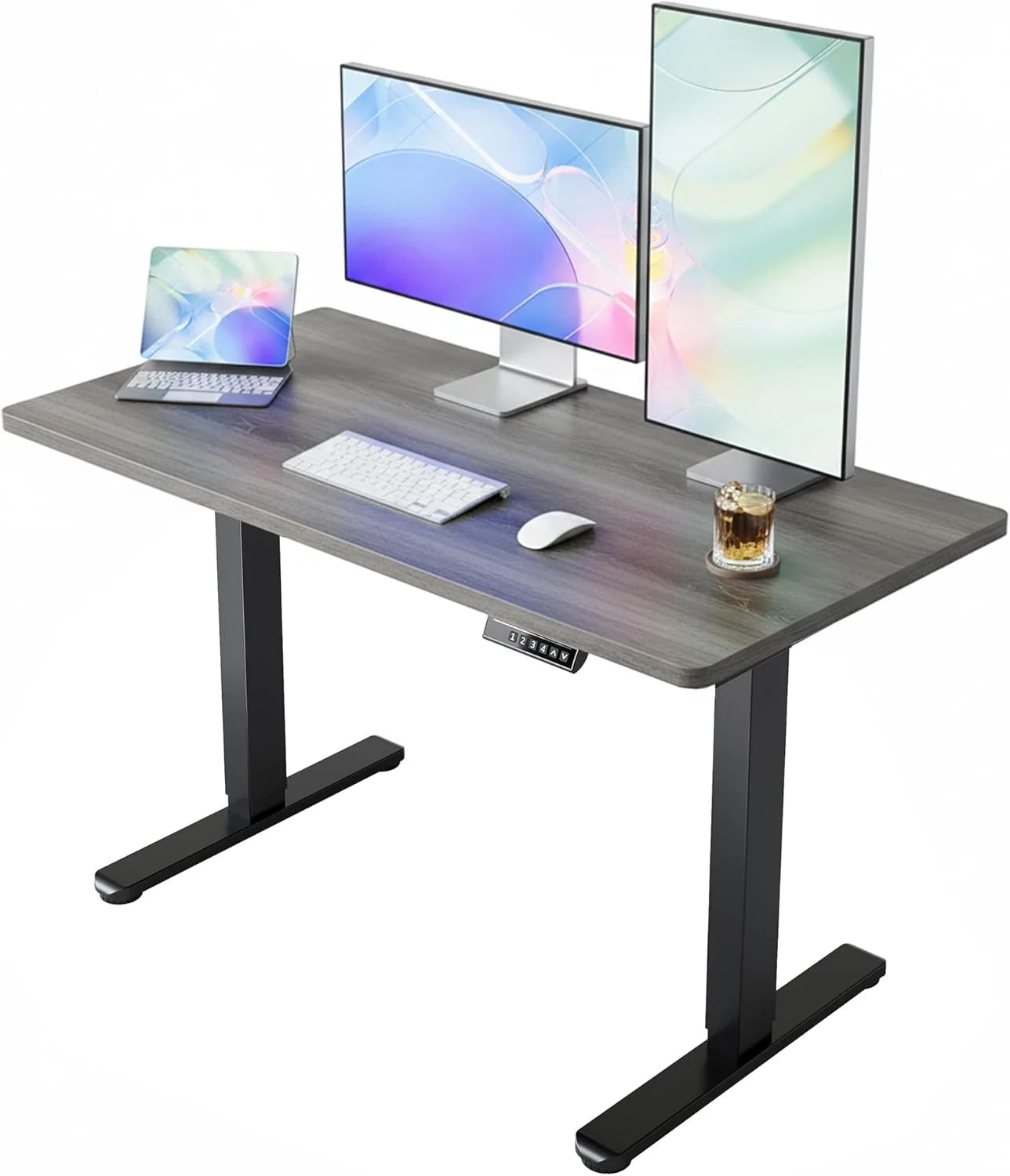 HUANUO 32 Small Electric Standing Desk Adjustable Height, 4 Memory Height Settings bifanuoyard