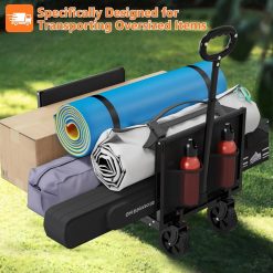 Alternative view of 3 in 1 Wagons Carts Foldable with 360LBS Capacity, 120L Heavy Duty Collapsible Wagon, Utility Wagon Cart with Wheels for Grocery