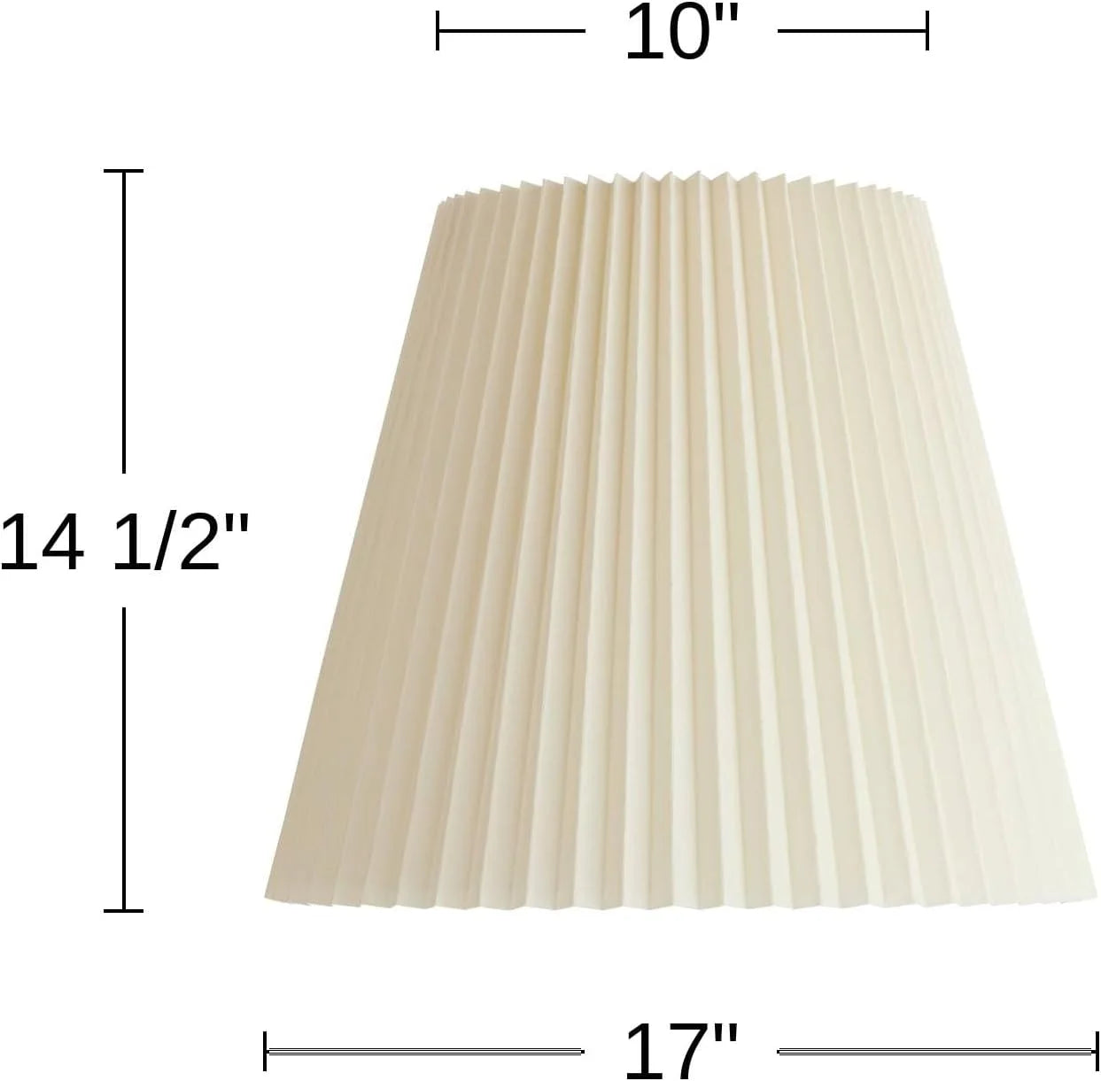 10 Top x 17 Bottom x 14 1/2 High x 14 3/4 Slant Lamp Shade (Pre-Assembled) Replacement Large Ivory White Bell Round bifanuoyard - Image 4