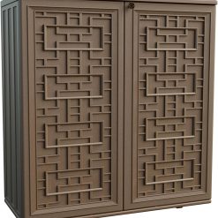 Alternative view of New Arrivals Outdoor Storage Cabinet Waterproof with Shelf, Resin Storage Sheds Outdoor Cabinets for tub Towels/Chemicals/Grill