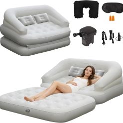 Alternative view of New Arrivals Full Size Inflatable Sofa Bed with Air Pump, 2-in-1 Portable Blow-Up Air Couch, Inflatable Couch Bed and Folding